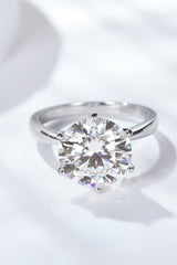 Platinum-Plated 5 Carat  Moissanite Solitaire Ring - SHE BADDY© ONLINE WOMEN FASHION & CLOTHING STORE