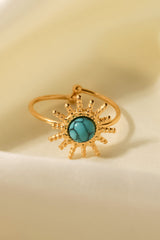 Natural Stone Sun Shape Open Ring - SHE BADDY© ONLINE WOMEN FASHION & CLOTHING STORE