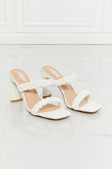 MMShoes In Love Double Braided Block Heel Sandal in White - SHE BADDY© ONLINE WOMEN FASHION & CLOTHING STORE