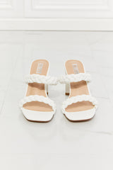 MMShoes In Love Double Braided Block Heel Sandal in White - SHE BADDY© ONLINE WOMEN FASHION & CLOTHING STORE