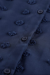 Swiss Dot Button-Up Long Sleeve Shirt - SHE BADDY© ONLINE WOMEN FASHION & CLOTHING STORE