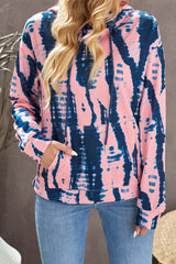 Tie-Dye Drawstring Hoodie with Pocket - SHE BADDY© ONLINE WOMEN FASHION & CLOTHING STORE