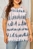 Plus Size Tie-Dye Short Raglan Sleeve Tee