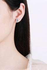 1 Carat Moissanite Rhodium-Plated Square Stud Earrings - SHE BADDY© ONLINE WOMEN FASHION & CLOTHING STORE