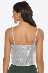 Sequin Cropped Cami - SHE BADDY© ONLINE WOMEN FASHION & CLOTHING STORE