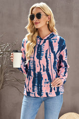 Tie-Dye Drawstring Hoodie with Pocket - SHE BADDY© ONLINE WOMEN FASHION & CLOTHING STORE