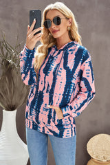 Tie-Dye Drawstring Hoodie with Pocket - SHE BADDY© ONLINE WOMEN FASHION & CLOTHING STORE