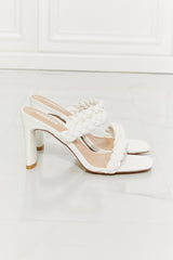 MMShoes In Love Double Braided Block Heel Sandal in White - SHE BADDY© ONLINE WOMEN FASHION & CLOTHING STORE