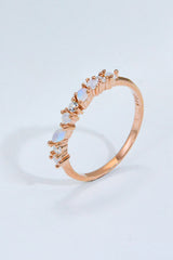 Moonstone and Zircon Decor Ring - SHE BADDY© ONLINE WOMEN FASHION & CLOTHING STORE