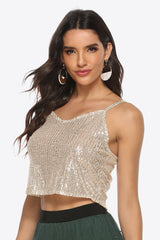 Sequin Cropped Cami - SHE BADDY© ONLINE WOMEN FASHION & CLOTHING STORE