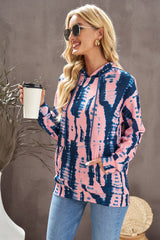 Tie-Dye Drawstring Hoodie with Pocket - SHE BADDY© ONLINE WOMEN FASHION & CLOTHING STORE
