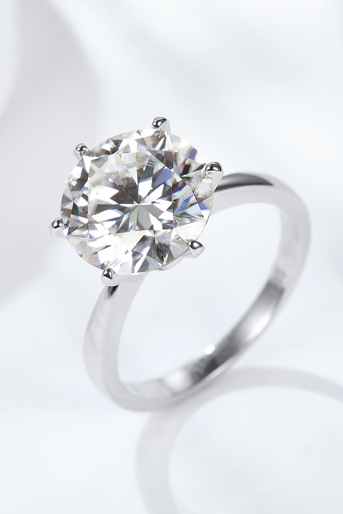 Platinum-Plated 5 Carat  Moissanite Solitaire Ring - SHE BADDY© ONLINE WOMEN FASHION & CLOTHING STORE
