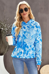 Tie-Dye Drawstring Hoodie with Pocket - SHE BADDY© ONLINE WOMEN FASHION & CLOTHING STORE