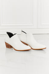 MMShoes Trust Yourself Embroidered Crossover Cowboy Bootie in White - SHE BADDY© ONLINE WOMEN FASHION & CLOTHING STORE