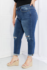 Vervet by Flying Monkey Full Size Distressed Cropped Jeans with Pockets - SHE BADDY© ONLINE WOMEN FASHION & CLOTHING STORE