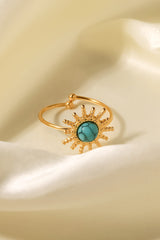 Natural Stone Sun Shape Open Ring - SHE BADDY© ONLINE WOMEN FASHION & CLOTHING STORE