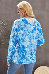 Tie-Dye Drawstring Hoodie with Pocket - SHE BADDY© ONLINE WOMEN FASHION & CLOTHING STORE