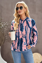 Tie-Dye Drawstring Hoodie with Pocket - SHE BADDY© ONLINE WOMEN FASHION & CLOTHING STORE