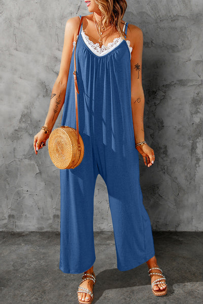 Full Size Spaghetti Strap Wide Leg Jumpsuit - SHE BADDY© ONLINE WOMEN FASHION & CLOTHING STORE