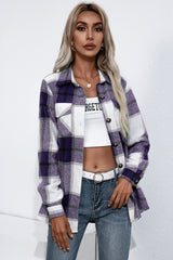 Plaid Button Up Flannel Shirt - SHE BADDY© ONLINE WOMEN FASHION & CLOTHING STORE