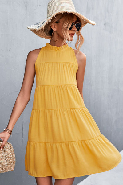 Grecian Tiered Sleeveless Dress - SHE BADDY© ONLINE WOMEN FASHION & CLOTHING STORE