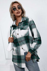 Plaid Button Up Flannel Shirt - SHE BADDY© ONLINE WOMEN FASHION & CLOTHING STORE