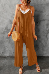 Full Size Spaghetti Strap Wide Leg Jumpsuit - SHE BADDY© ONLINE WOMEN FASHION & CLOTHING STORE