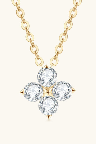 Moissanite Four Leaf Clover Pendant Necklace - SHE BADDY© ONLINE WOMEN FASHION & CLOTHING STORE