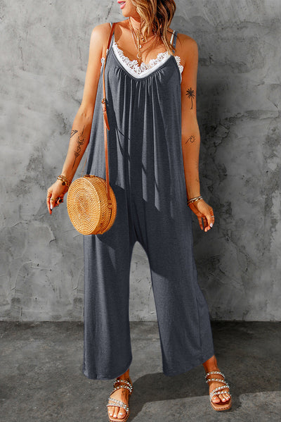 Full Size Spaghetti Strap Wide Leg Jumpsuit - SHE BADDY© ONLINE WOMEN FASHION & CLOTHING STORE