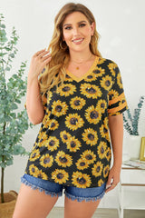 Plus Size Tie-Dye V-Neck Tee Shirt - SHE BADDY© ONLINE WOMEN FASHION & CLOTHING STORE