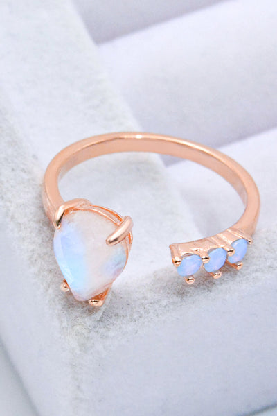18K Rose Gold-Plated Moonstone Open Ring - SHE BADDY© ONLINE WOMEN FASHION & CLOTHING STORE