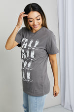 mineB Full Size Y'ALL Cowboy Boots Graphic Tee - SHE BADDY© ONLINE WOMEN FASHION & CLOTHING STORE