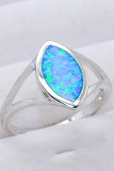 925 Sterling Silver Split Shank Opal Ring - SHE BADDY© ONLINE WOMEN FASHION & CLOTHING STORE