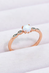 Opal Contrast Platinum-Plated Ring - SHE BADDY© ONLINE WOMEN FASHION & CLOTHING STORE