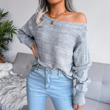 Boat Neck Dolman Sleeve Ribbed Trim Sweater - SHE BADDY© ONLINE WOMEN FASHION & CLOTHING STORE