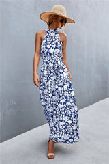 Printed Sleeveless Tie Waist Maxi Dress - SHE BADDY© ONLINE WOMEN FASHION & CLOTHING STORE