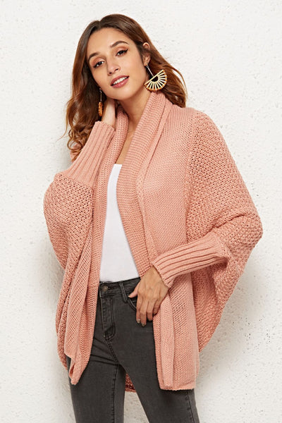 Open Front Dolman Sleeve Longline Cardigan - SHE BADDY© ONLINE WOMEN FASHION & CLOTHING STORE