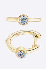 18k Gold-Plated Inlaid Moissanite Huggie Earrings - SHE BADDY© ONLINE WOMEN FASHION & CLOTHING STORE