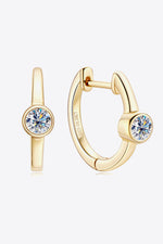 18k Gold-Plated Inlaid Moissanite Huggie Earrings - SHE BADDY© ONLINE WOMEN FASHION & CLOTHING STORE