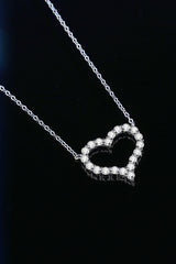 1 Carat Moissanite Heart Pendant Chain-Link Necklace - SHE BADDY© ONLINE WOMEN FASHION & CLOTHING STORE