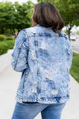 Acid Wash Distressed Denim Jacket - SHE BADDY© ONLINE WOMEN FASHION & CLOTHING STORE