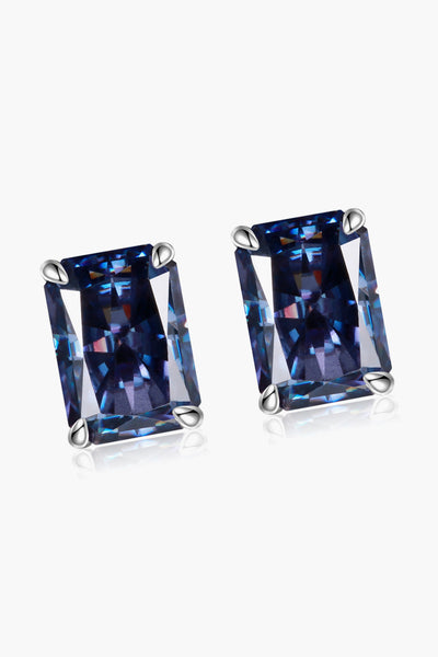 2 Carat Rectangle Moissanite 4-Prong Stud Earrings - SHE BADDY© ONLINE WOMEN FASHION & CLOTHING STORE