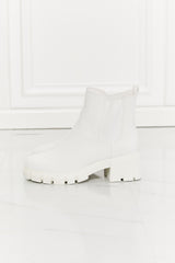 MMShoes Work For It Matte Lug Sole Chelsea Boots in White - SHE BADDY© ONLINE WOMEN FASHION & CLOTHING STORE