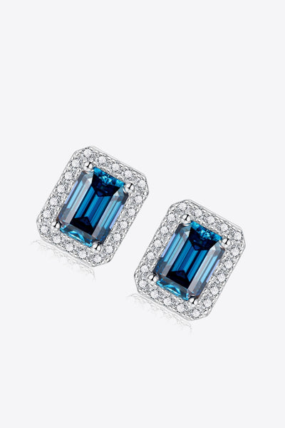 2 Carat Moissanite Stud Earrings in Indigo - SHE BADDY© ONLINE WOMEN FASHION & CLOTHING STORE