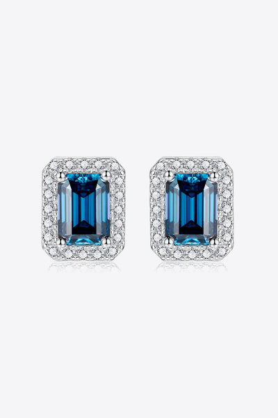 2 Carat Moissanite Stud Earrings in Indigo - SHE BADDY© ONLINE WOMEN FASHION & CLOTHING STORE