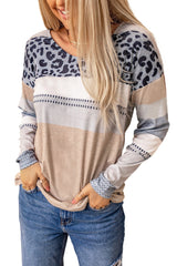 Leopard Color Block Drop Shoulder Top - SHE BADDY© ONLINE WOMEN FASHION & CLOTHING STORE