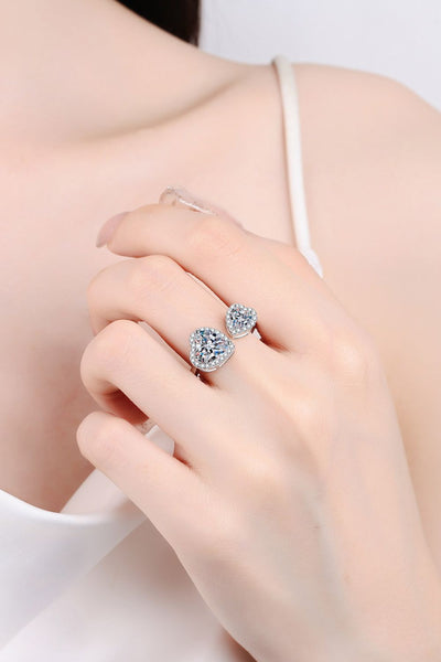 Heart-Shape Moissanite Open Ring - SHE BADDY© ONLINE WOMEN FASHION & CLOTHING STORE
