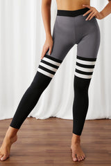 Color Block Elastic Waistband Active Leggings - SHE BADDY© ONLINE WOMEN FASHION & CLOTHING STORE