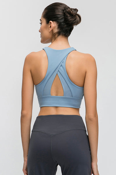 Halter Keyhole Sports Bra - SHE BADDY© ONLINE WOMEN FASHION & CLOTHING STORE