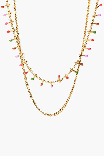 18K Gold-Plated Double-Layered Stainless Steel Necklace - SHE BADDY© ONLINE WOMEN FASHION & CLOTHING STORE